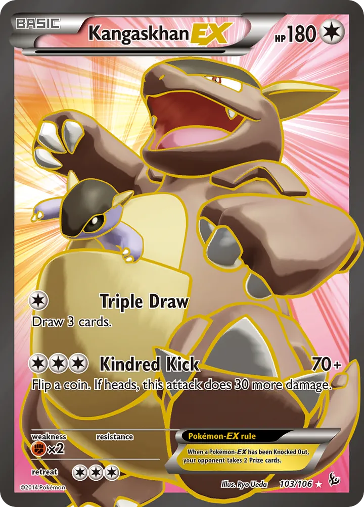 XY—Flashfire 영어판 Kangaskhan-EX 103 카드 앞면