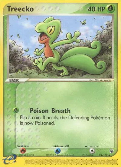 EX Ruby & Sapphire 영어판 Treecko 75 카드 앞면