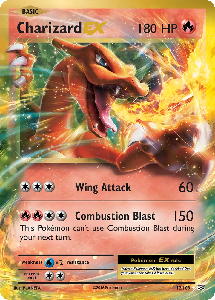 XY—Evolutions 영어판 Charizard-EX 12 카드 앞면
