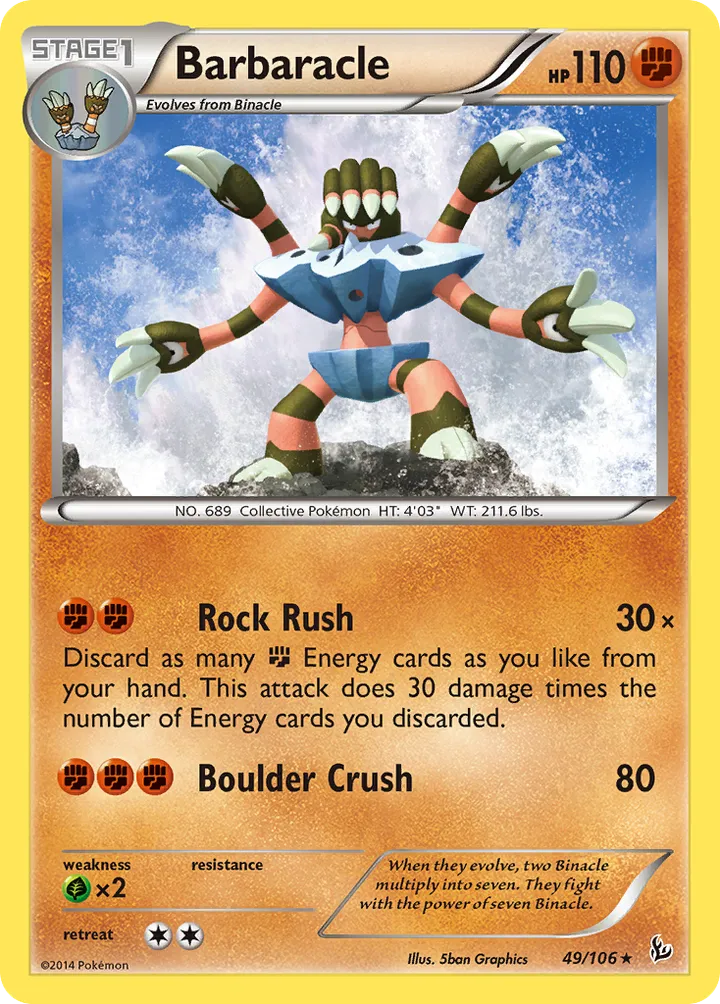 XY—Flashfire 영어판 Barbaracle 49 카드 앞면