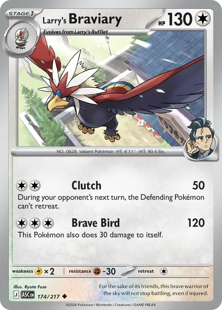 Mega Evolution—Ascended Heroes 영어판 Larry's Braviary 174 카드 앞면