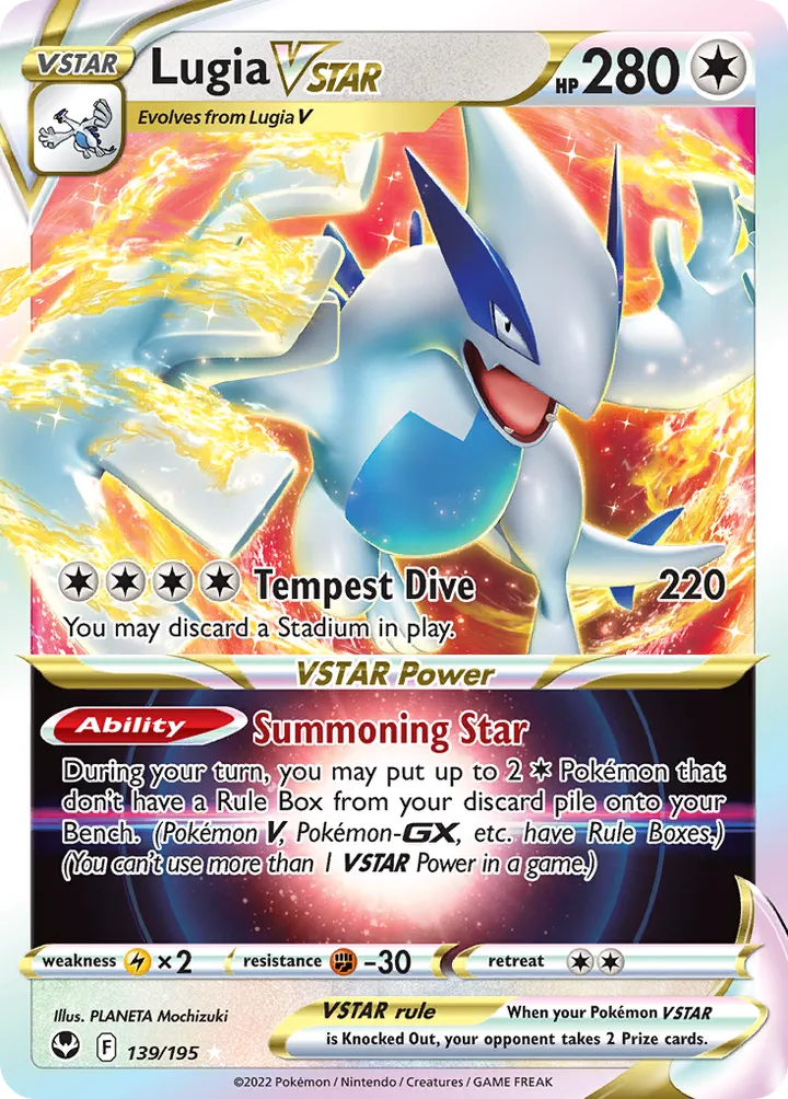 Sword & Shield—Silver Tempest 영어판 Lugia VSTAR 139 카드 앞면
