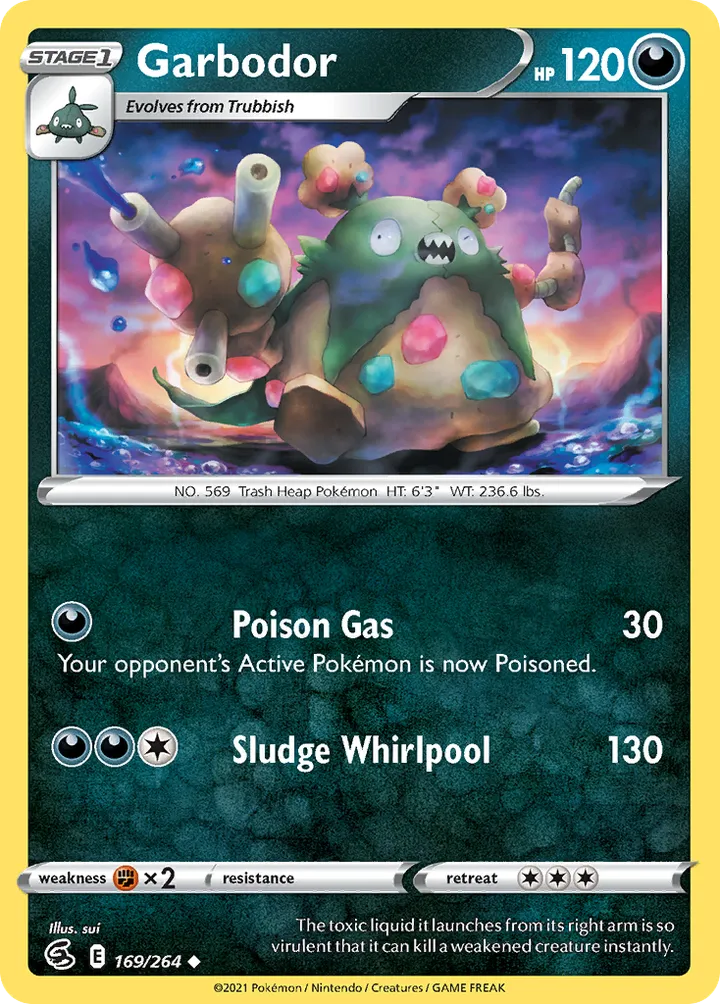 Sword & Shield—Fusion Strike 영어판 Garbodor 169 카드 앞면