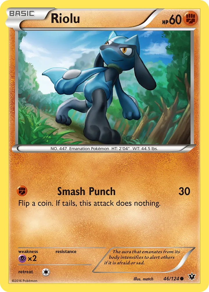 XY—Fates Collide 英語版 Riolu 46 カード表面