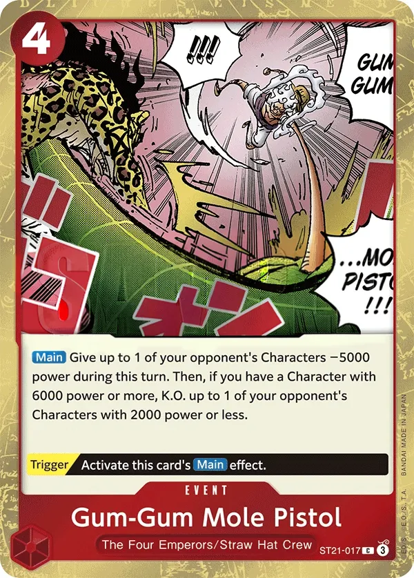 GEAR5 英語版 Gum-Gum Mole Pistol ST21-017 カード表面