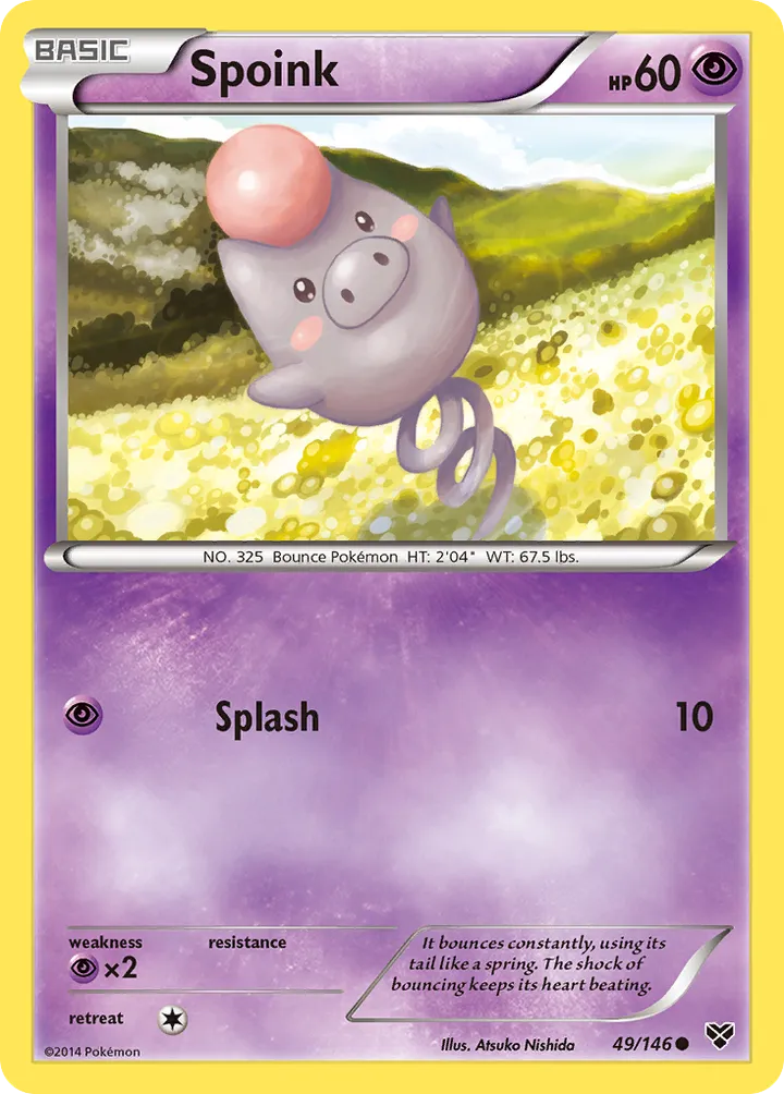 XY 영어판 Spoink 49 카드 앞면