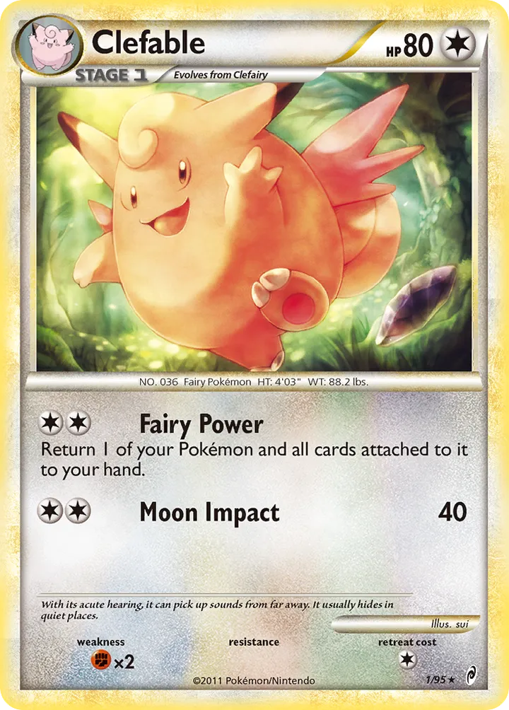 Pokémon TCG: Call of Legends 영어판 Clefable 1 카드 앞면