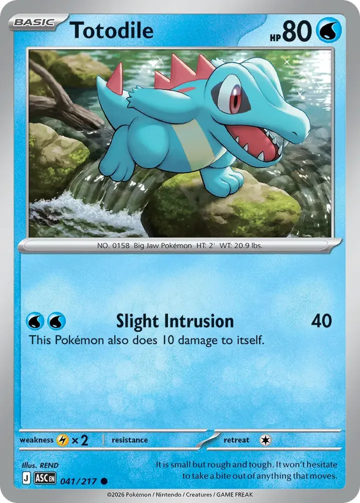 Mega Evolution—Ascended Heroes 영어판 Totodile 41 카드 앞면