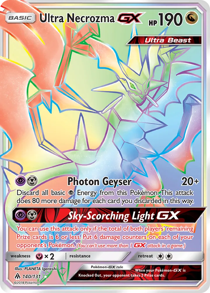 Sun & Moon—Forbidden Light 英語版 Ultra Necrozma-GX 140 カード表面