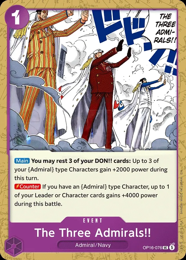 The Time of Battle 英語版 The Three Admirals!! OP16-076 カード表面
