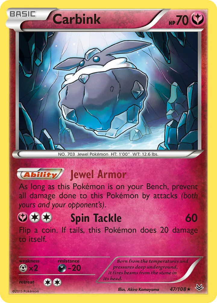 XY—Roaring Skies 英語版 Carbink 47 カード表面