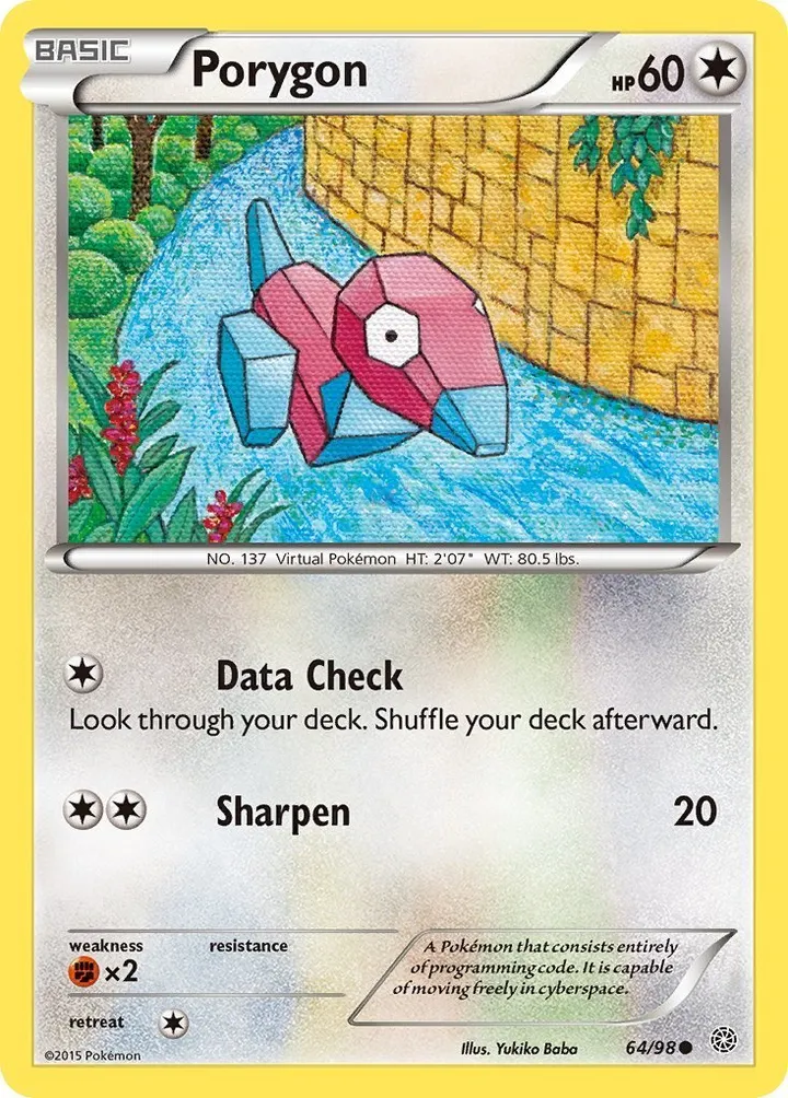 XY—Ancient Origins 영어판 Porygon 64 카드 앞면
