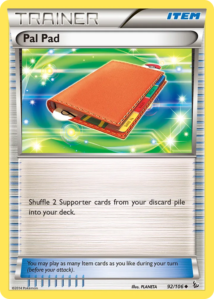 XY—Flashfire 영어판 Pal Pad 92 카드 앞면