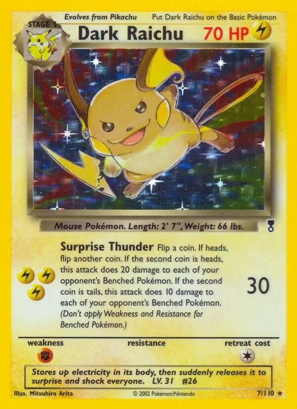 Legendary Collection 英語版 Dark Raichu 7 カード表面