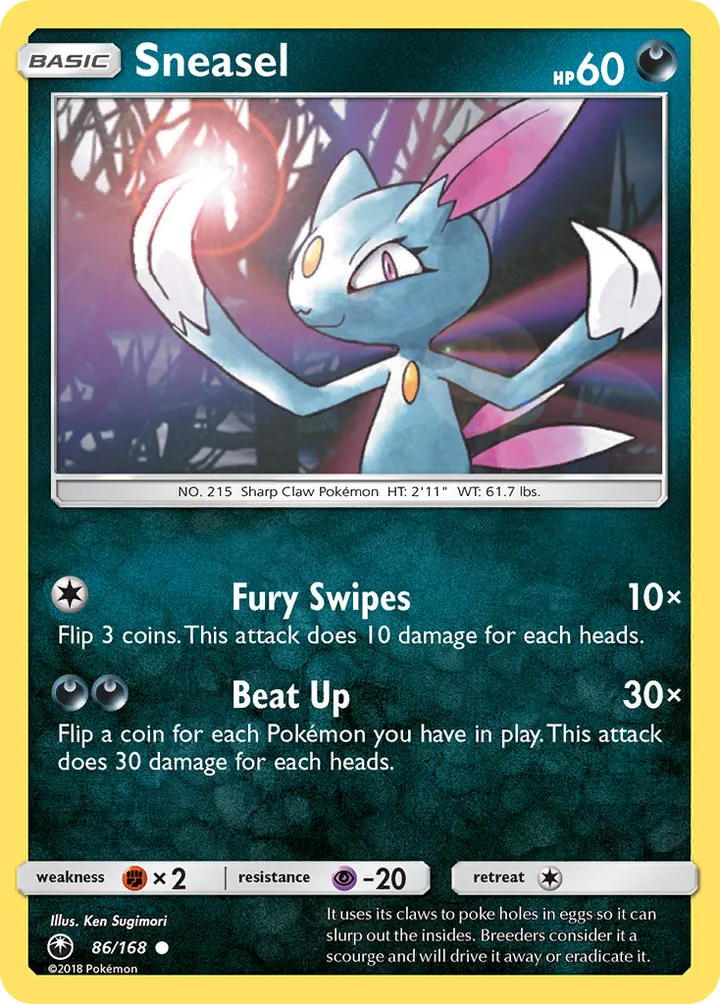 Sun & Moon—Celestial Storm 英語版 Sneasel 86 カード表面