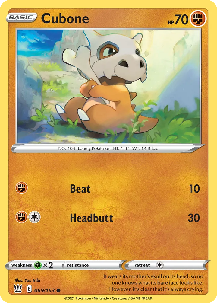 Sword & Shield—Battle Styles 英語版 Cubone 69 カード表面