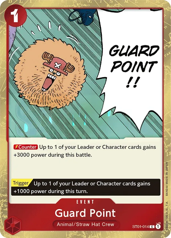 Straw Hat Crew 英語版 Guard Point ST01-014 · パラレル 2 カード表面