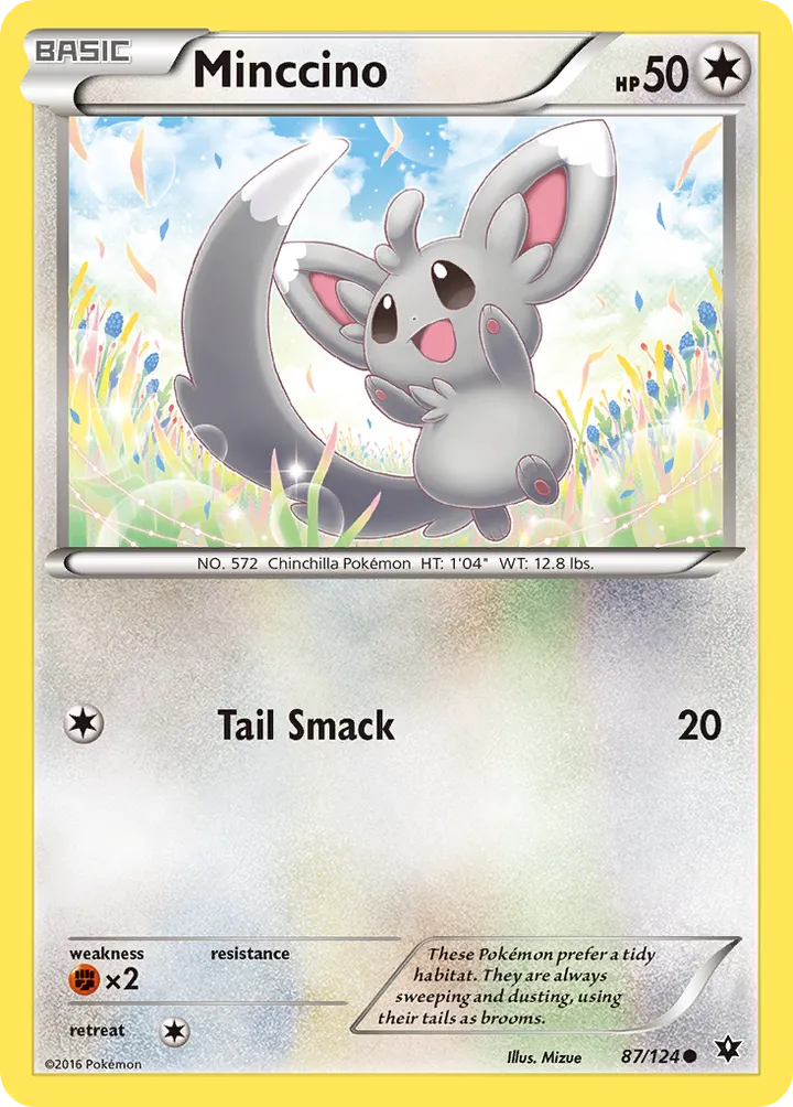 XY—Fates Collide 영어판 Minccino 87 카드 앞면