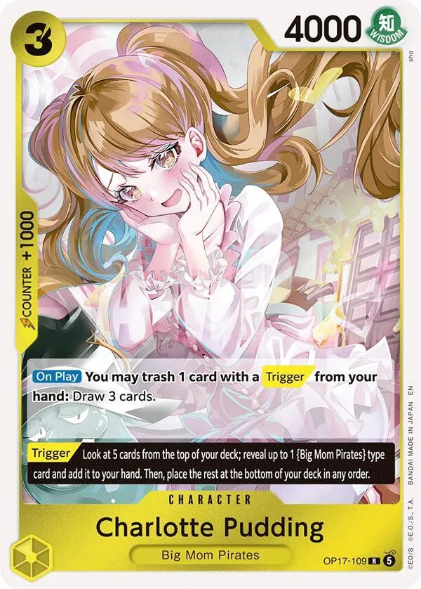The World's Strongest Warriors 英語版 Charlotte Pudding OP17-109 カード表面