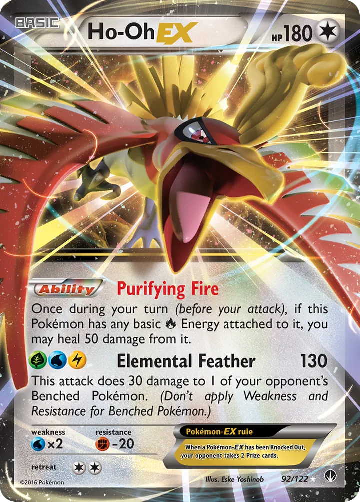 XY—BREAKpoint 英語版 Ho-Oh-EX 92 カード表面