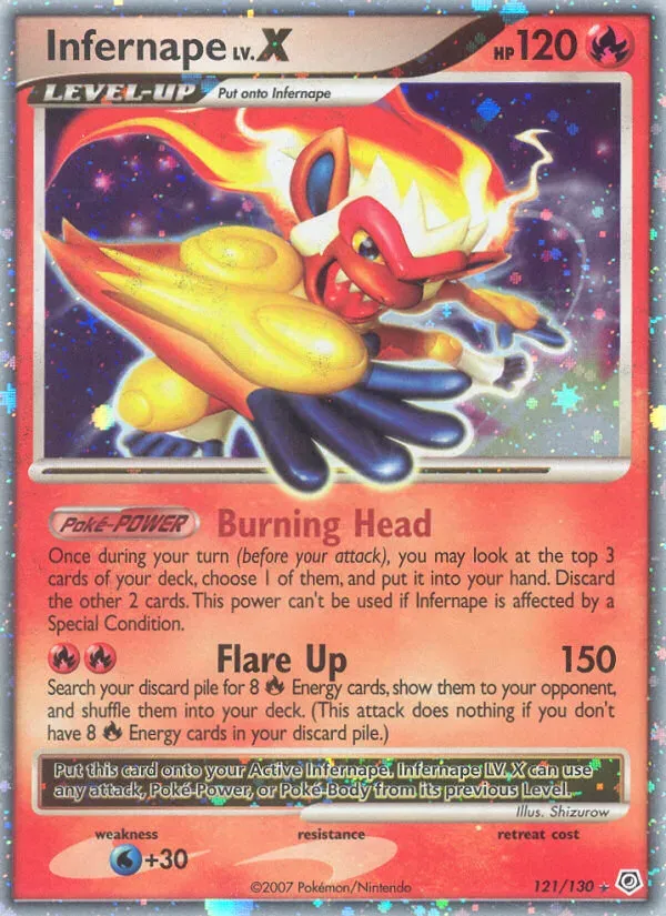 Diamond & Pearl 영어판 Infernape LV.X 121 카드 앞면
