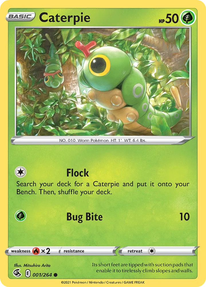 Sword & Shield—Fusion Strike 영어판 Caterpie 1 카드 앞면