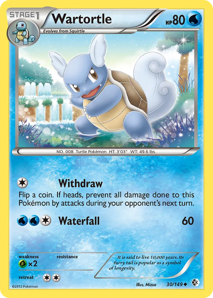 Black & White—Boundaries Crossed 영어판 Wartortle 30 카드 앞면