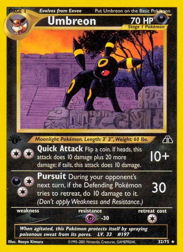 Neo Discovery 영어판 Umbreon 32 카드 앞면