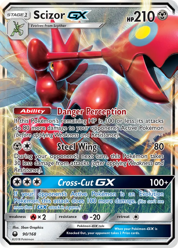 Sun & Moon—Celestial Storm 영어판 Scizor-GX 90 카드 앞면