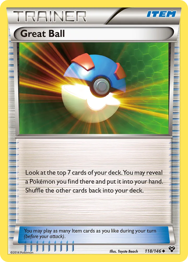 XY 英語版 Great Ball 118 カード表面