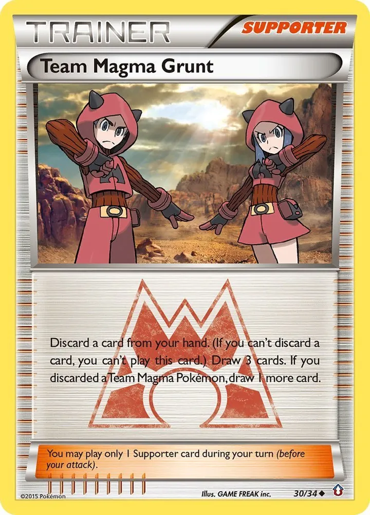 Double Crisis 영어판 Team Magma Grunt 30 카드 앞면