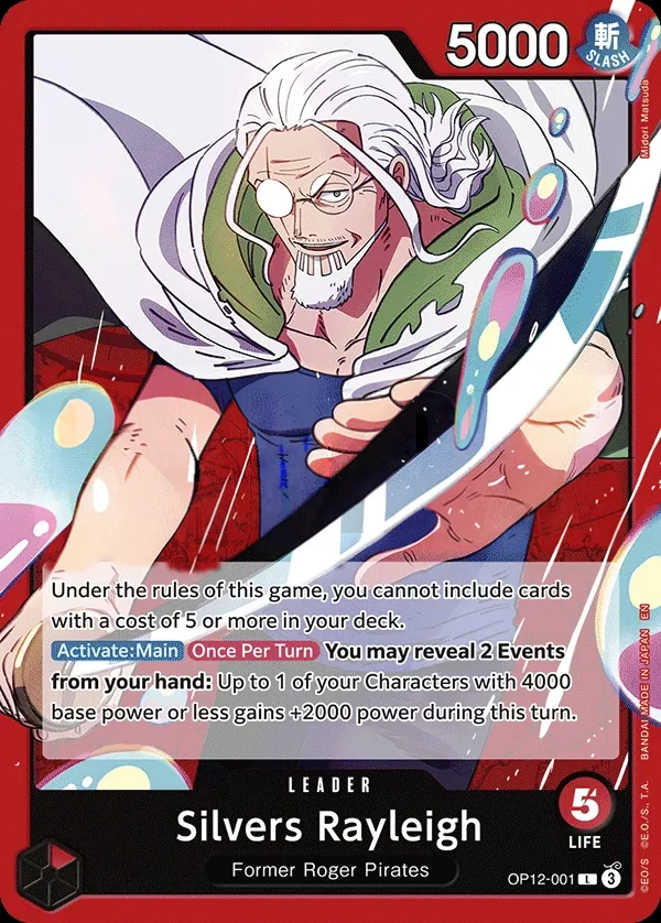 Legacy of the Master 英語版 Silvers Rayleigh OP12-001 カード表面
