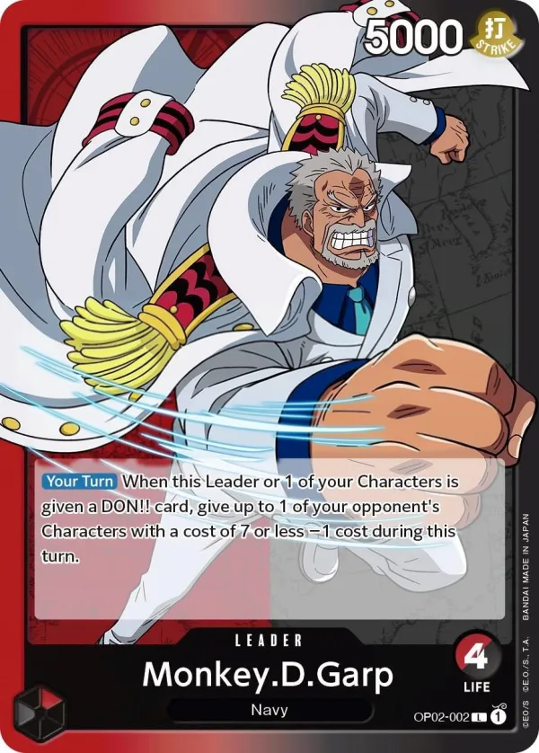 Paramount War 영어판 Monkey.D.Garp OP02-002 카드 앞면