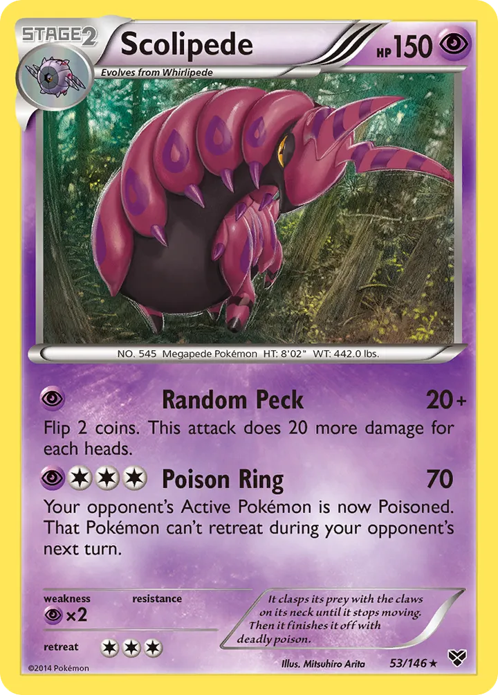 XY 英語版 Scolipede 53 カード表面