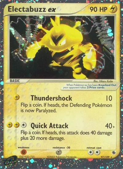 EX Ruby & Sapphire 영어판 Electabuzz ex 97 카드 앞면