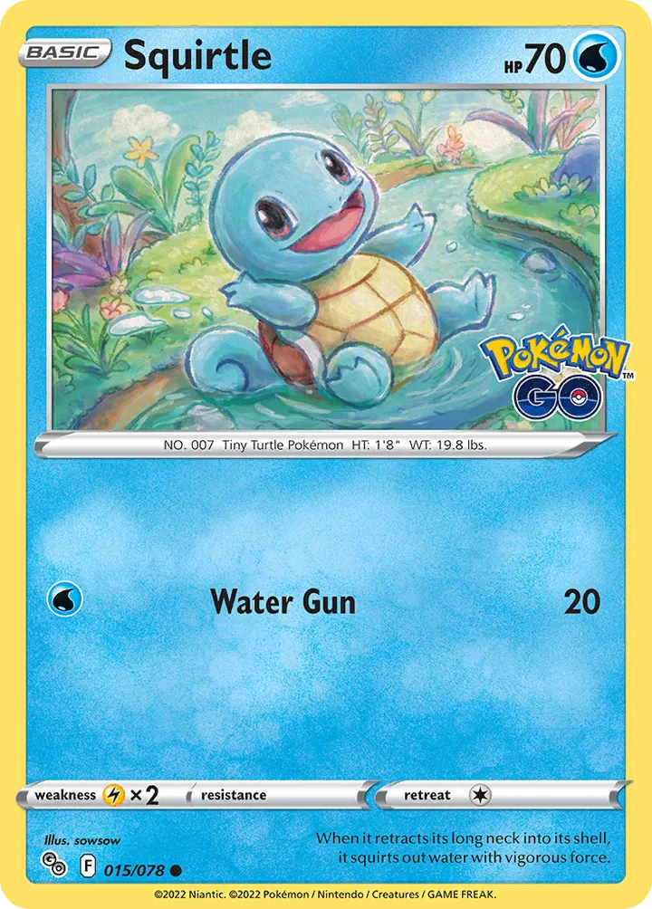Pokémon TCG: Pokémon GO 英語版 Squirtle 15 カード表面