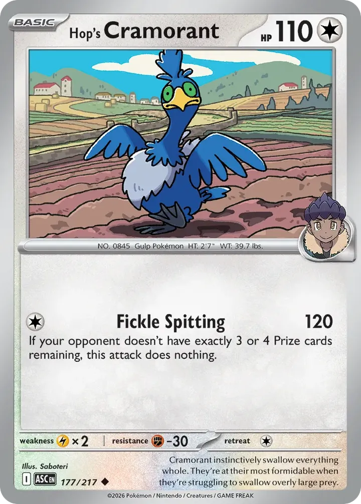 Mega Evolution—Ascended Heroes 영어판 Hop's Cramorant 177 카드 앞면