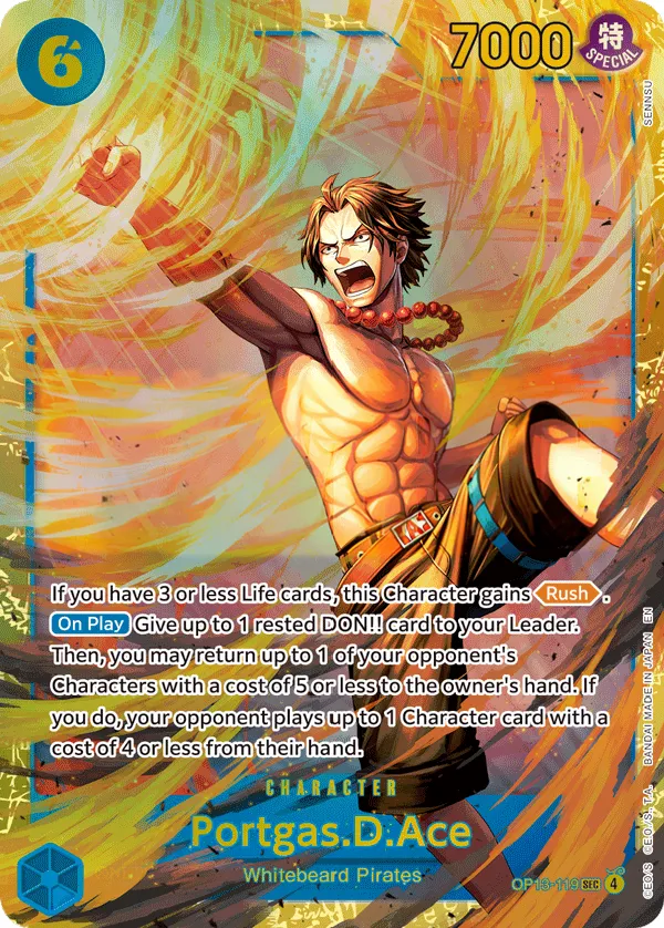 Carrying on His Will 英語版 Portgas.D.Ace OP13-119 カード表面