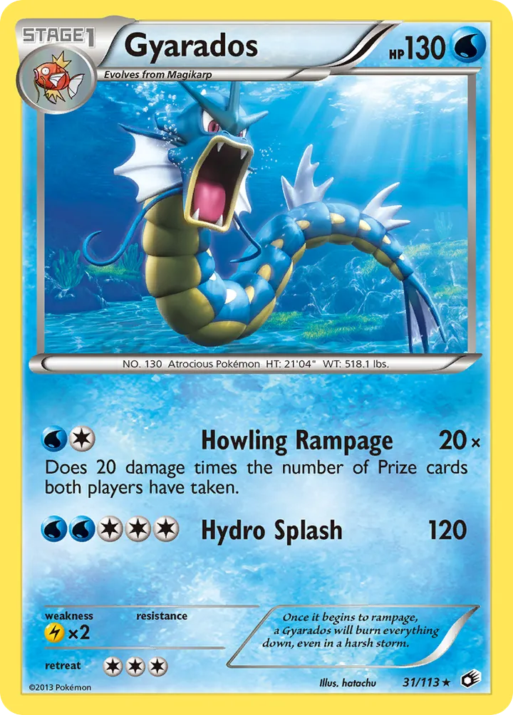 Front of Gyarados 31, Black & White—Legendary Treasures English