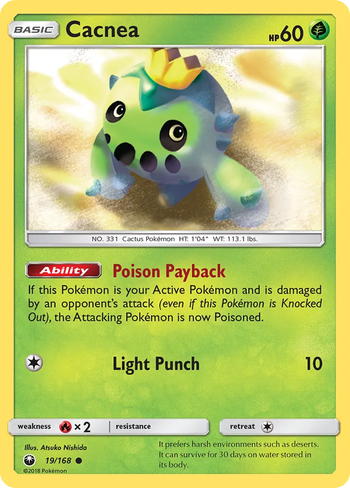 Sun & Moon—Celestial Storm 영어판 Cacnea 19 카드 앞면