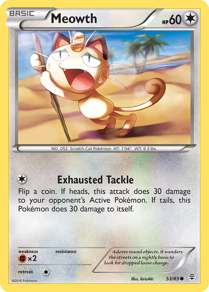 Generations 영어판 Meowth 53 카드 앞면