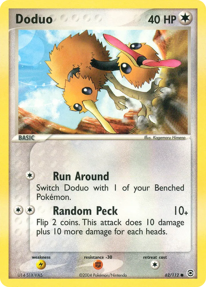 EX FireRed & LeafGreen 영어판 Doduo 62 카드 앞면