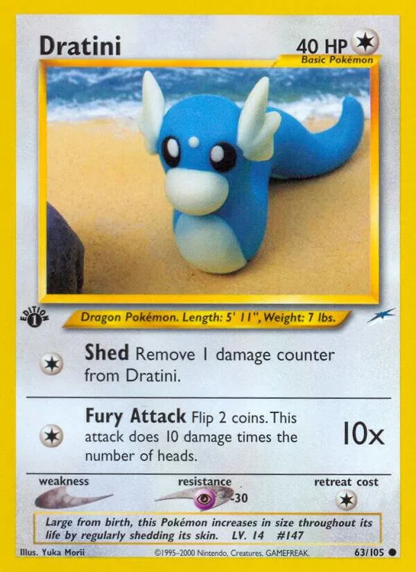 Neo Destiny 영어판 Dratini 63 카드 앞면