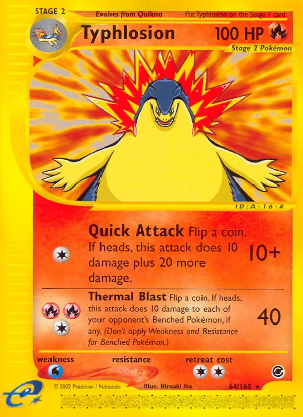 Expedition Base Set 영어판 Typhlosion 64 카드 앞면