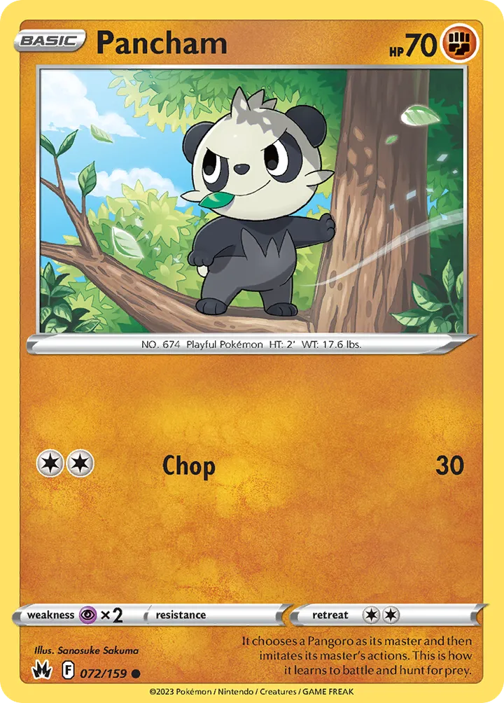 Crown Zenith 영어판 Pancham 72 카드 앞면