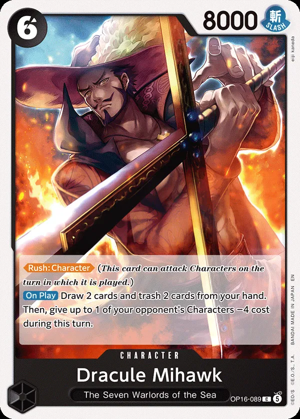 The Time of Battle 영어판 Dracule Mihawk OP16-089 카드 앞면