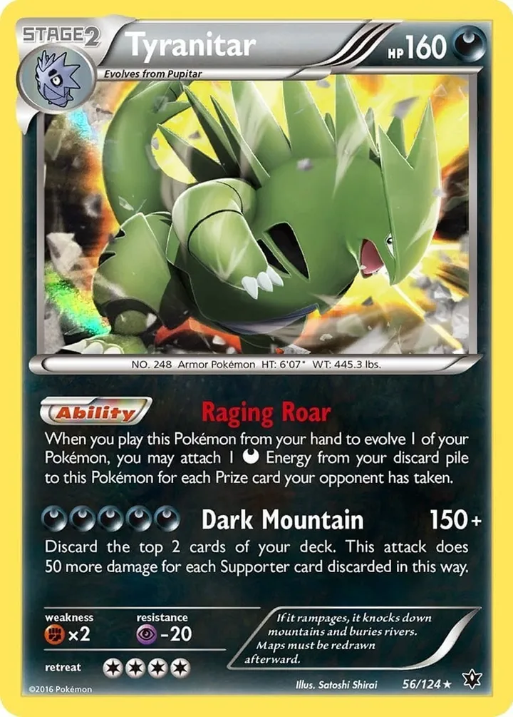 XY—Fates Collide 영어판 Tyranitar 56 카드 앞면