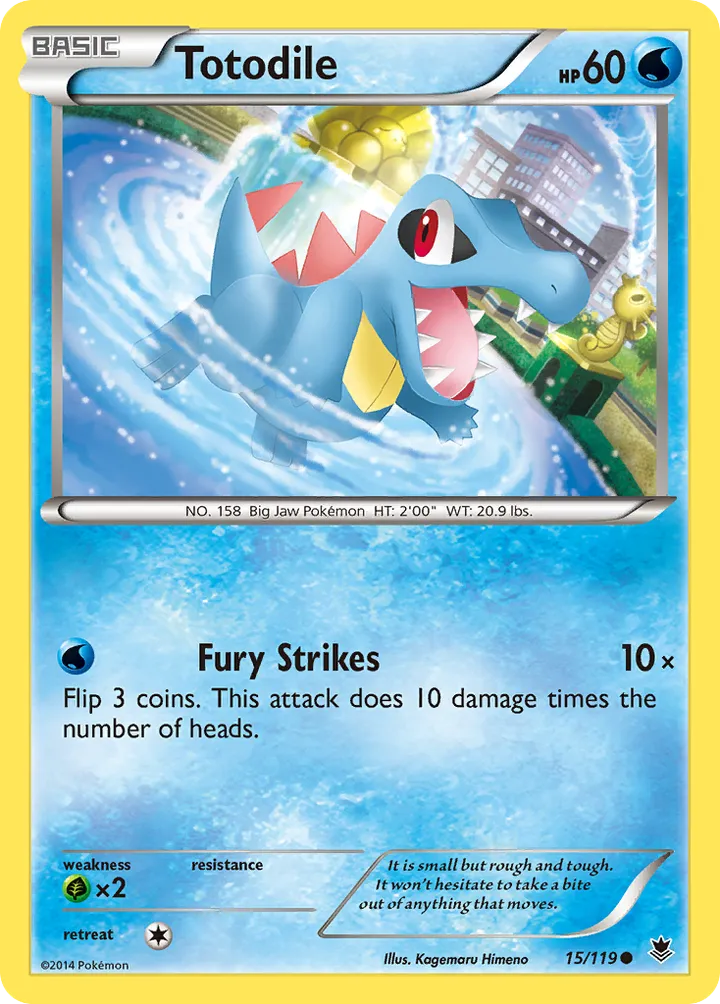 XY—Phantom Forces 영어판 Totodile 15 카드 앞면