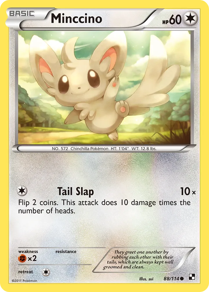 Black & White 영어판 Minccino 88 카드 앞면