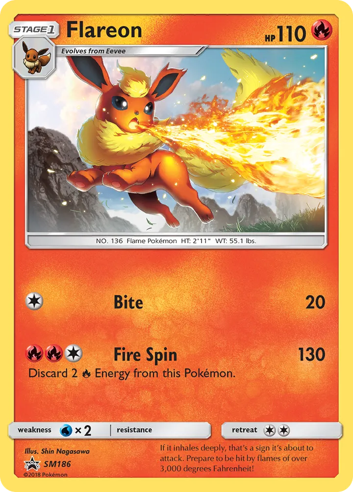 SM Black Star Promos 영어판 Flareon SM186 카드 앞면